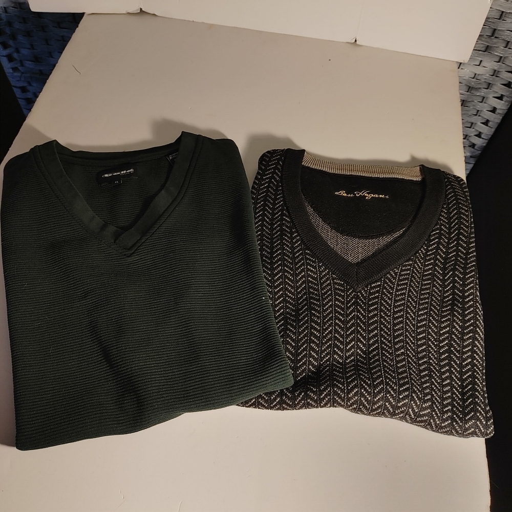 Men's Golf Vest Sweater 2 Green XL Bolle and Black V Neck Ben Hogan